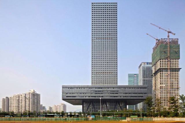 Shenzhen stock exchange center construction cranes